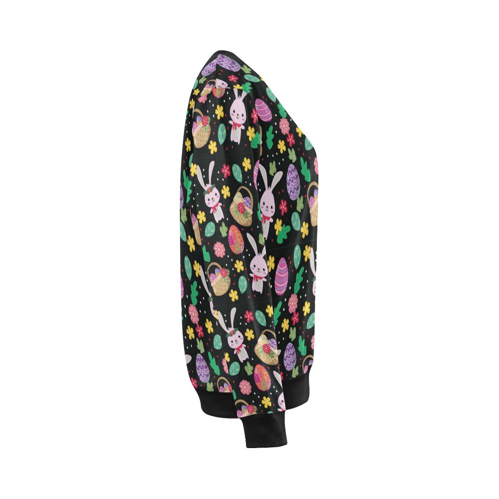 Easter Eggs Pattern Print Design RB05 Women Long Sleeve Sweatshirt-JorJune