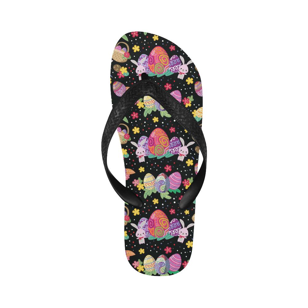 Easter Eggs Pattern Print Design RB06 Flip Flops-JorJune