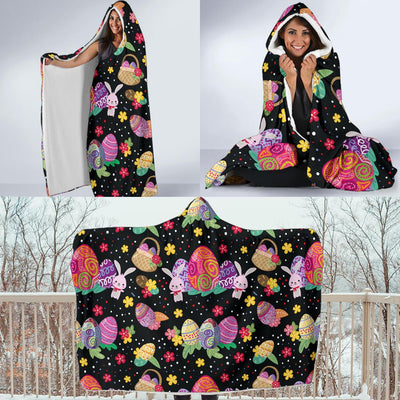 Easter Eggs Pattern Print Design RB06 Hooded Blanket-JORJUNE.COM