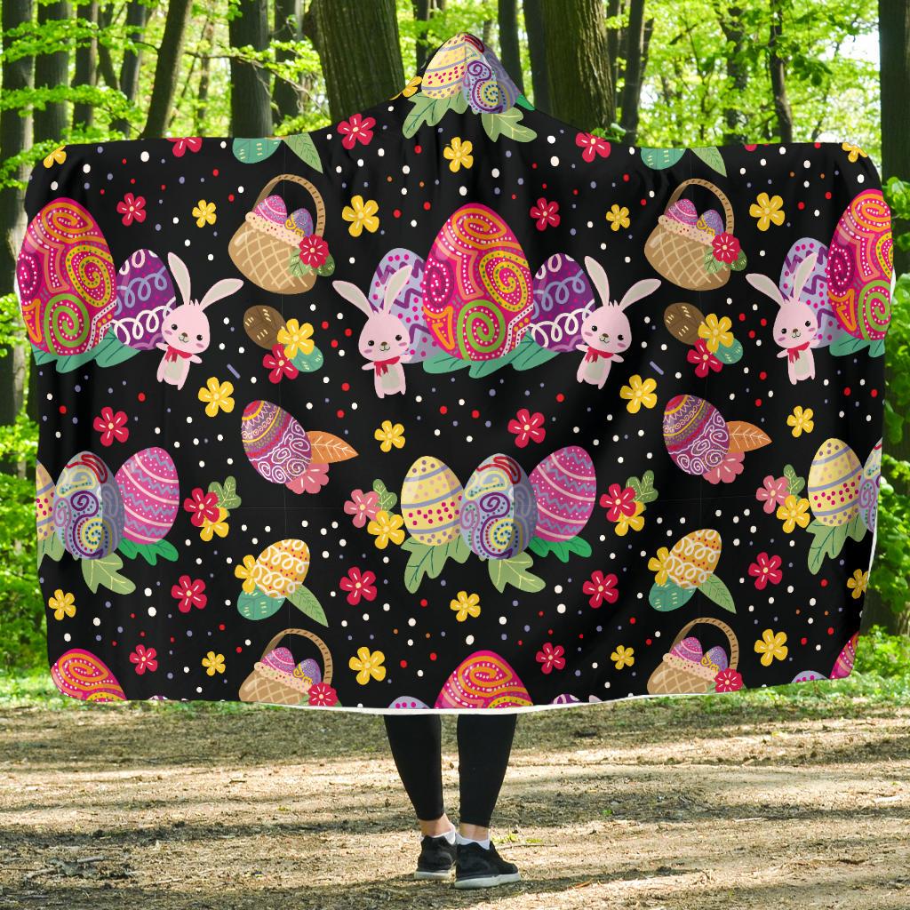 Easter Eggs Pattern Print Design RB06 Hooded Blanket-JORJUNE.COM