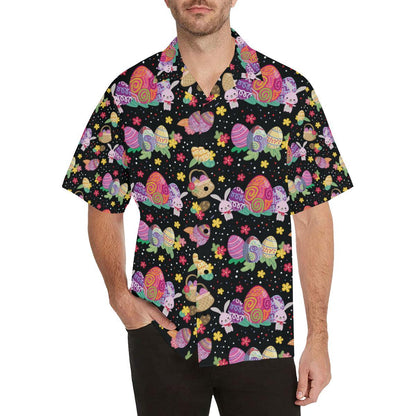 Easter Eggs Pattern Print Design RB06 Men Hawaiian Shirt-JorJune