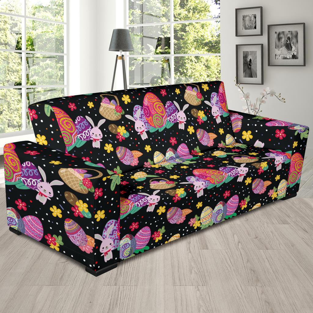 Easter Eggs Pattern Print Design RB06 Sofa Slipcover-JORJUNE.COM