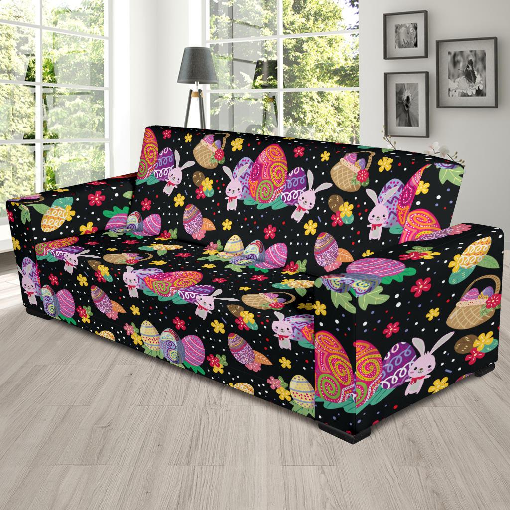 Easter Eggs Pattern Print Design RB06 Sofa Slipcover-JORJUNE.COM