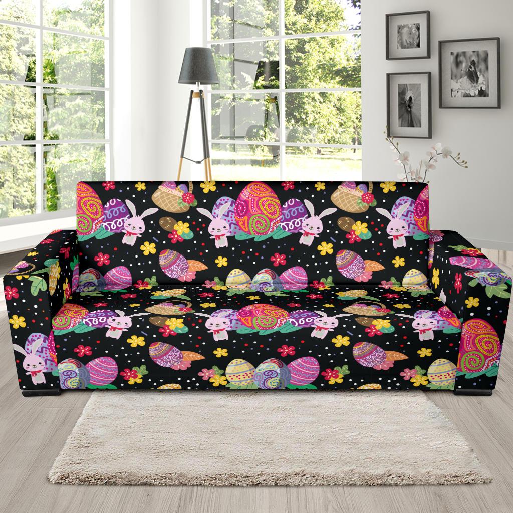 Easter Eggs Pattern Print Design RB06 Sofa Slipcover-JORJUNE.COM