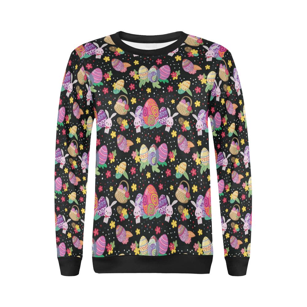 Easter Eggs Pattern Print Design RB06 Women Long Sleeve Sweatshirt-JorJune