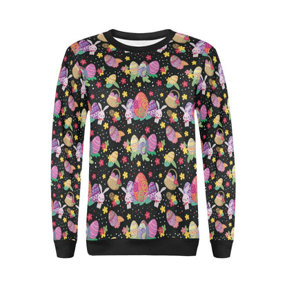 Easter Eggs Pattern Print Design RB06 Women Long Sleeve Sweatshirt-JorJune