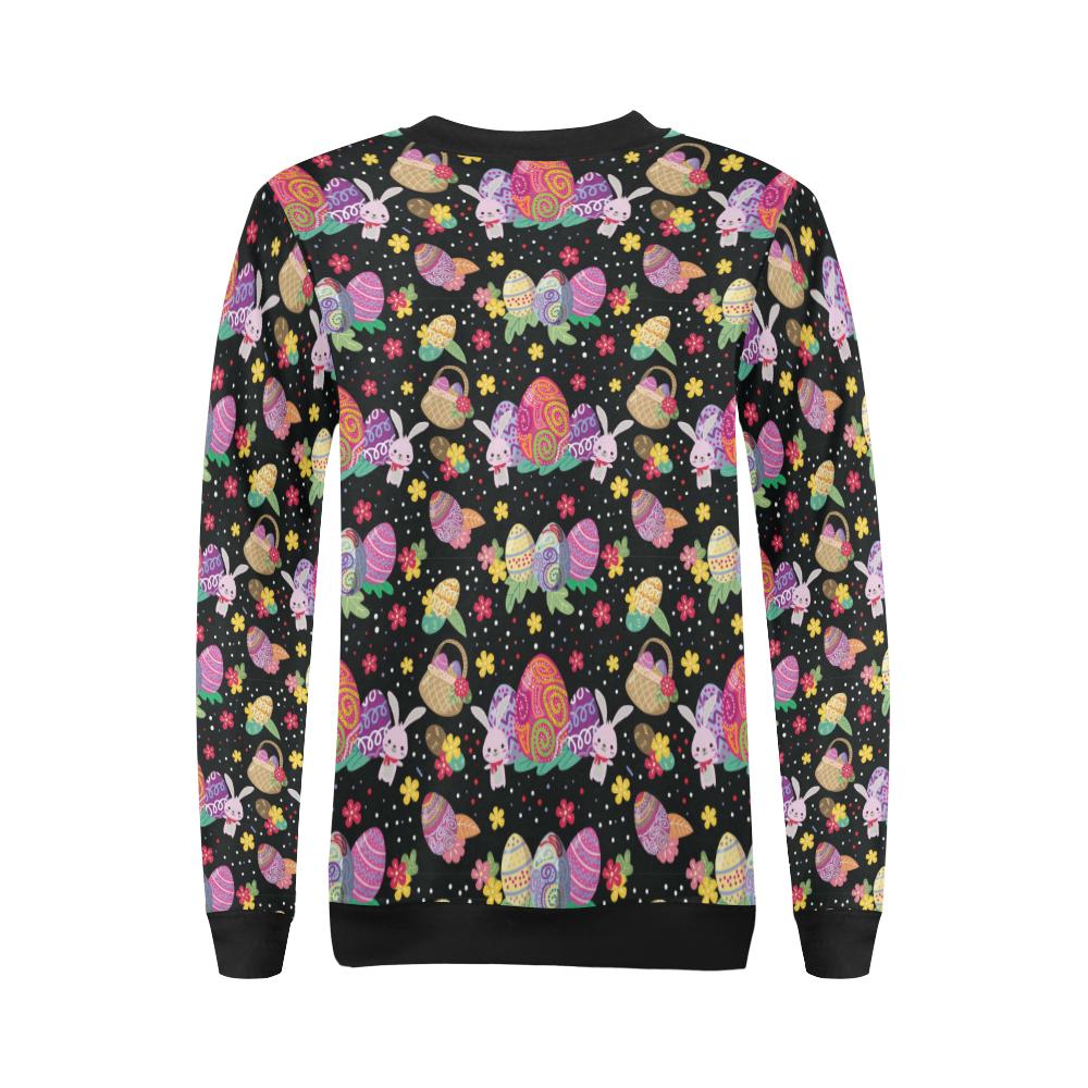 Easter Eggs Pattern Print Design RB06 Women Long Sleeve Sweatshirt-JorJune