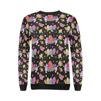 Easter Eggs Pattern Print Design RB06 Women Long Sleeve Sweatshirt-JorJune