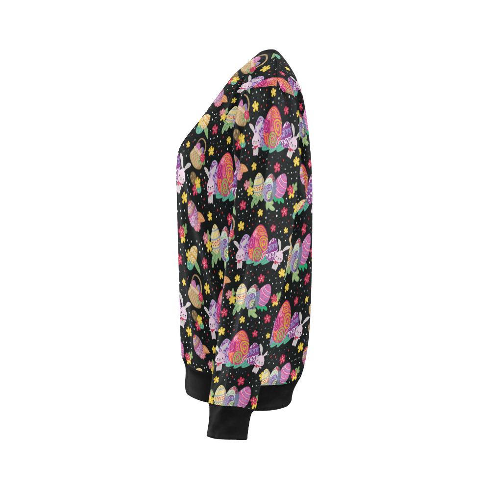 Easter Eggs Pattern Print Design RB06 Women Long Sleeve Sweatshirt-JorJune