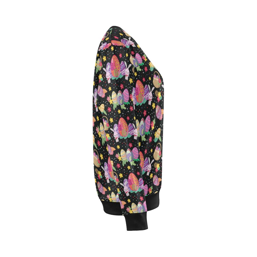Easter Eggs Pattern Print Design RB06 Women Long Sleeve Sweatshirt-JorJune