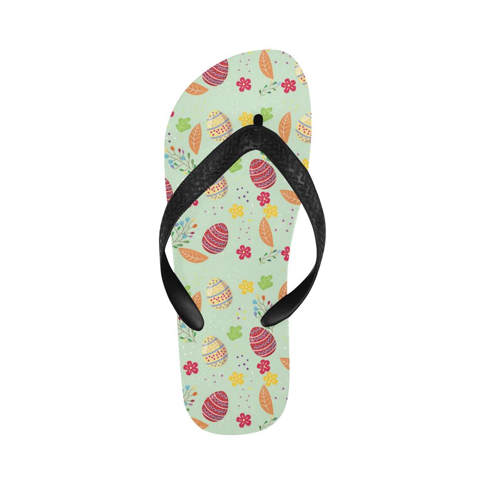 Easter Eggs Pattern Print Design RB07 Flip Flops-JorJune
