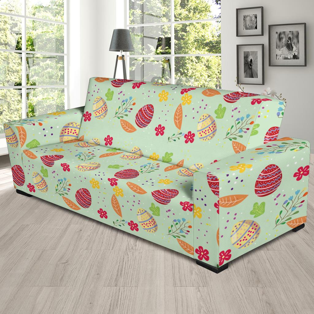 Easter Eggs Pattern Print Design RB07 Sofa Slipcover-JORJUNE.COM