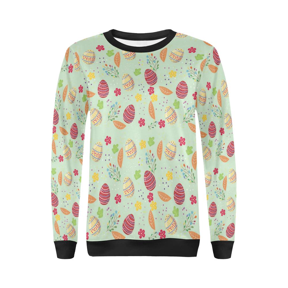 Easter Eggs Pattern Print Design RB07 Women Long Sleeve Sweatshirt-JorJune