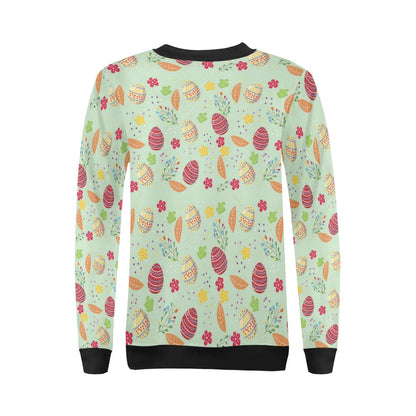 Easter Eggs Pattern Print Design RB07 Women Long Sleeve Sweatshirt-JorJune