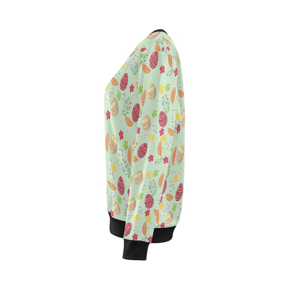 Easter Eggs Pattern Print Design RB07 Women Long Sleeve Sweatshirt-JorJune