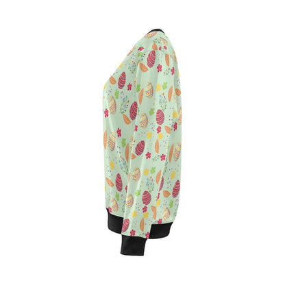 Easter Eggs Pattern Print Design RB07 Women Long Sleeve Sweatshirt-JorJune