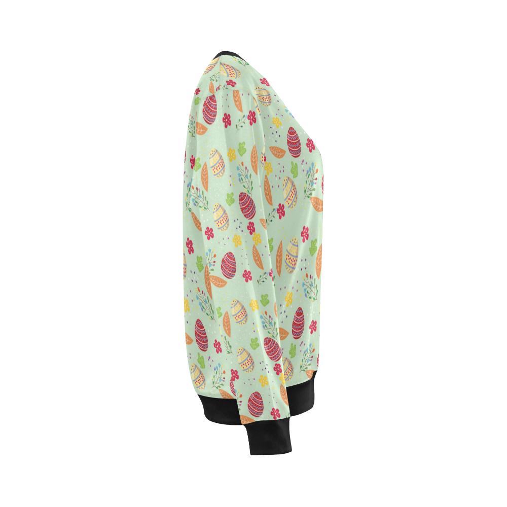 Easter Eggs Pattern Print Design RB07 Women Long Sleeve Sweatshirt-JorJune