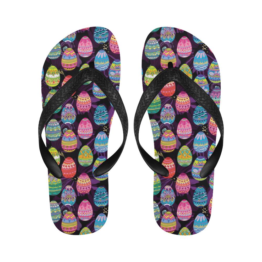 Easter Eggs Pattern Print Design RB08 Flip Flops-JorJune