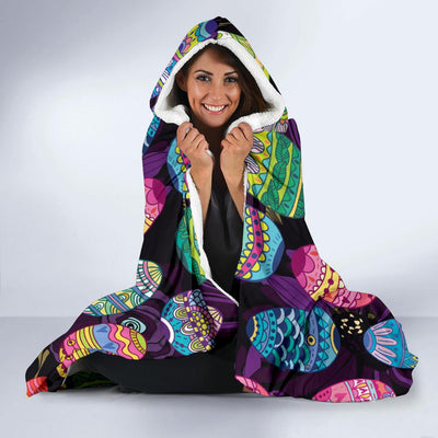 Easter Eggs Pattern Print Design RB08 Hooded Blanket-JORJUNE.COM