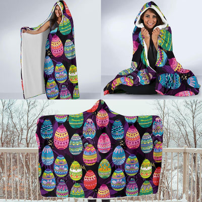 Easter Eggs Pattern Print Design RB08 Hooded Blanket-JORJUNE.COM