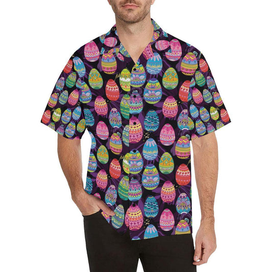 Easter Eggs Pattern Print Design RB08 Men Hawaiian Shirt-JorJune