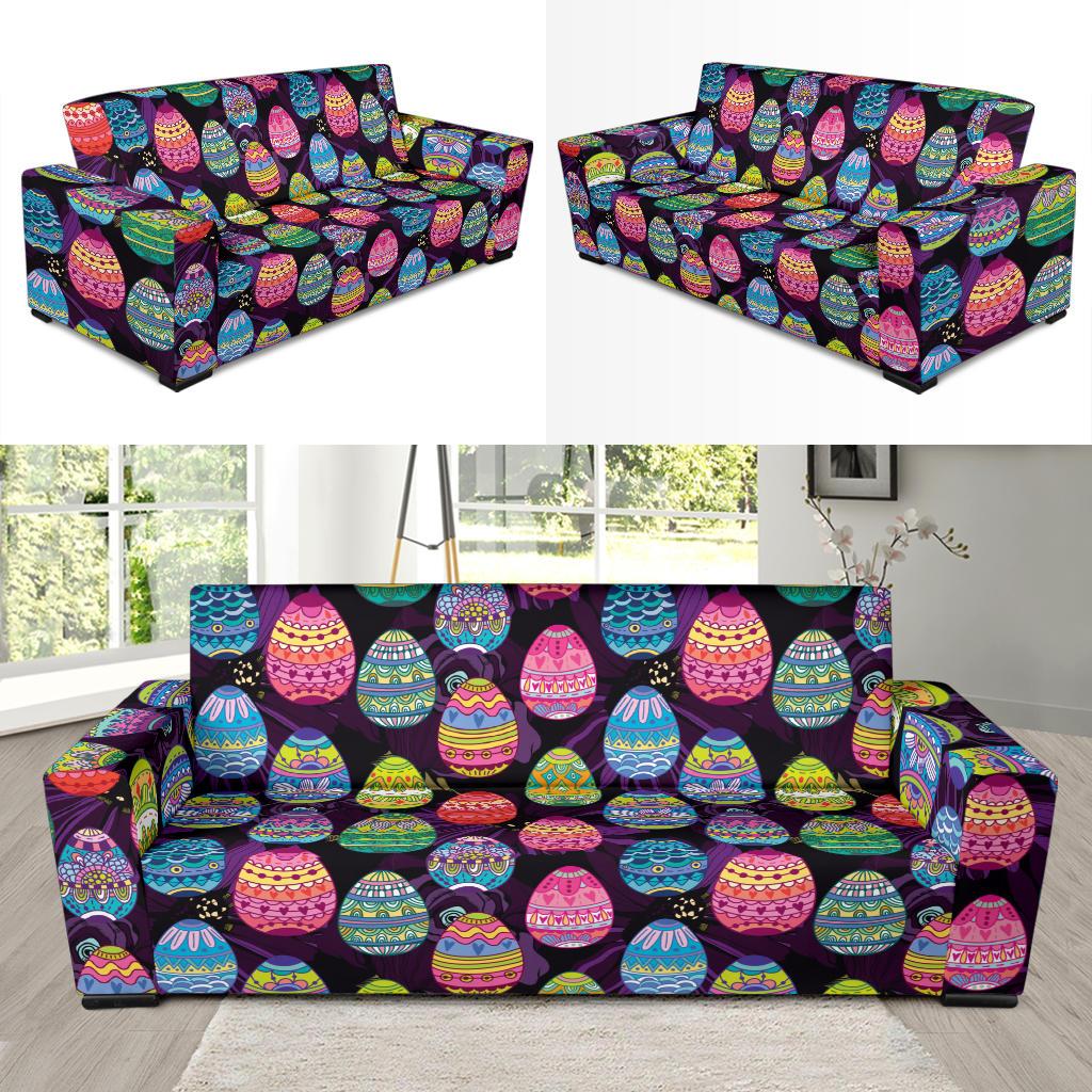 Easter Eggs Pattern Print Design RB08 Sofa Slipcover-JORJUNE.COM