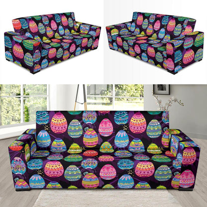 Easter Eggs Pattern Print Design RB08 Sofa Slipcover-JORJUNE.COM