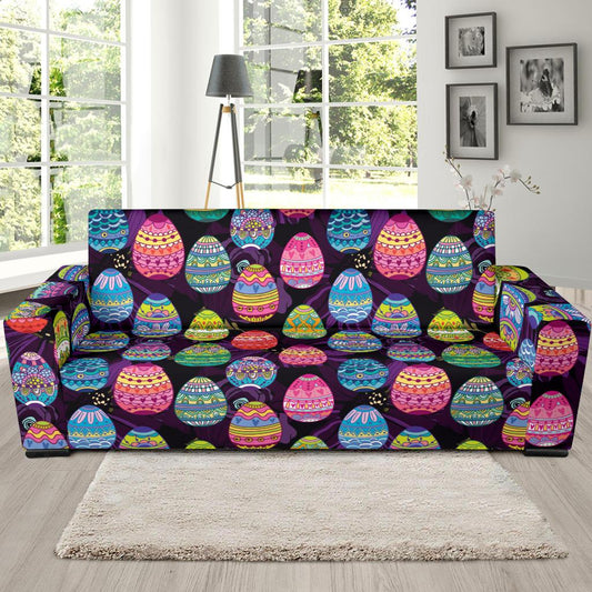 Easter Eggs Pattern Print Design RB08 Sofa Slipcover-JORJUNE.COM