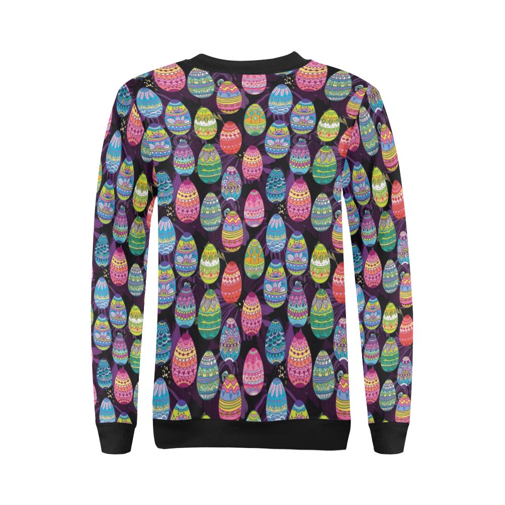 Easter Eggs Pattern Print Design RB08 Women Long Sleeve Sweatshirt-JorJune