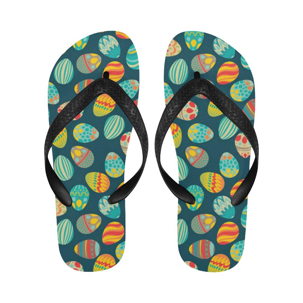 Easter Eggs Pattern Print Design RB09 Flip Flops-JorJune