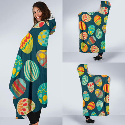 Easter Eggs Pattern Print Design RB09 Hooded Blanket-JORJUNE.COM