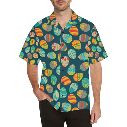 Easter Eggs Pattern Print Design RB09 Men Hawaiian Shirt-JorJune