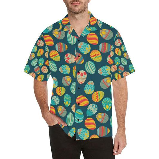 Easter Eggs Pattern Print Design RB09 Men Hawaiian Shirt-JorJune