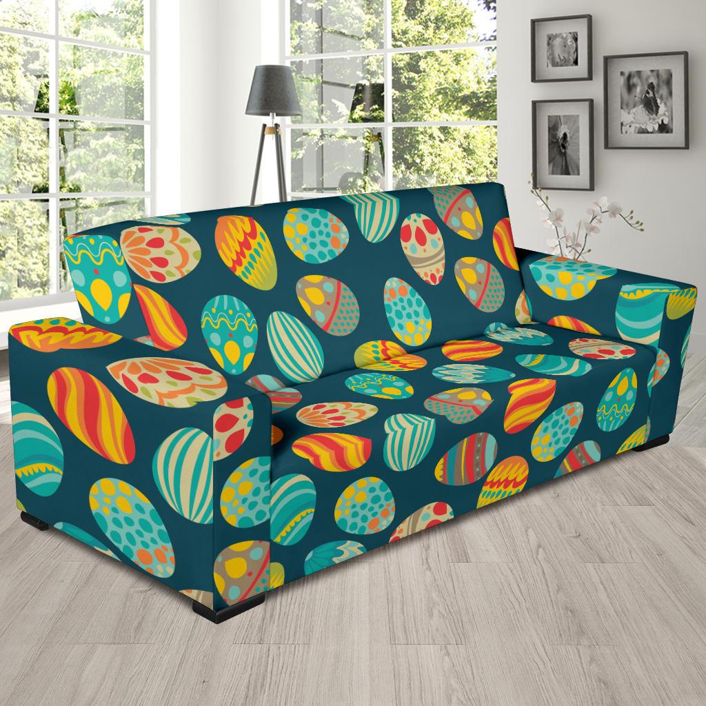 Easter Eggs Pattern Print Design RB09 Sofa Slipcover-JORJUNE.COM
