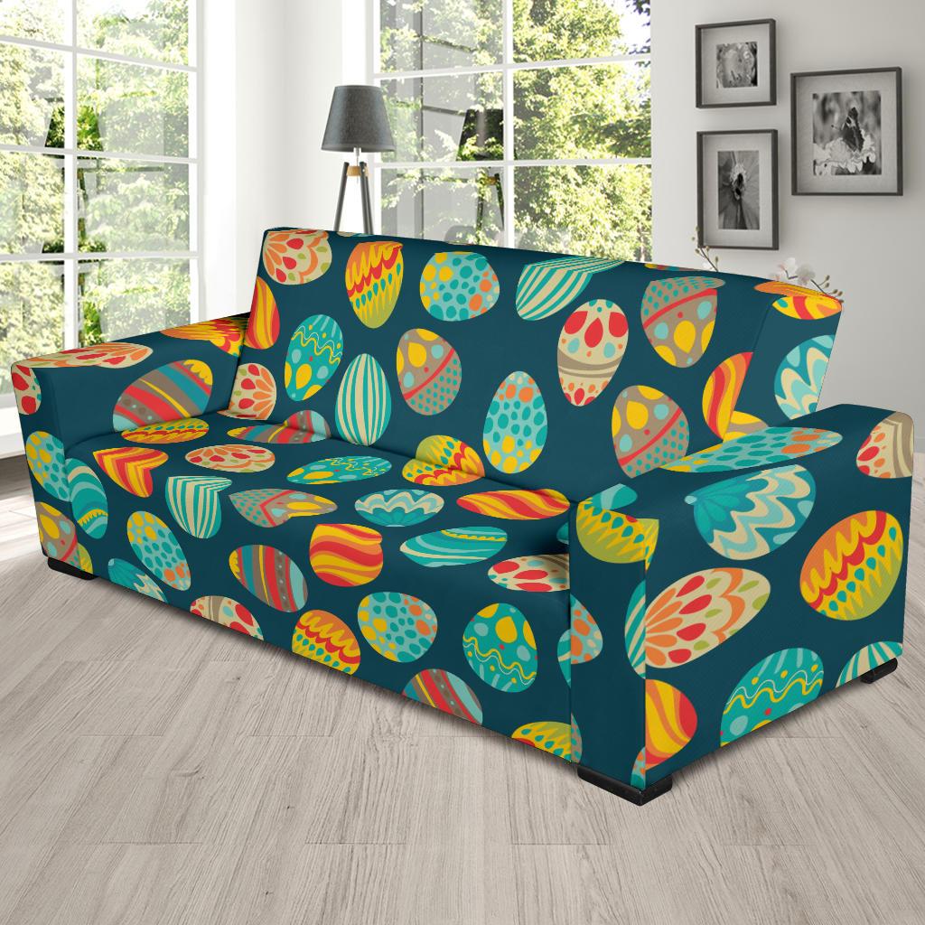 Easter Eggs Pattern Print Design RB09 Sofa Slipcover-JORJUNE.COM