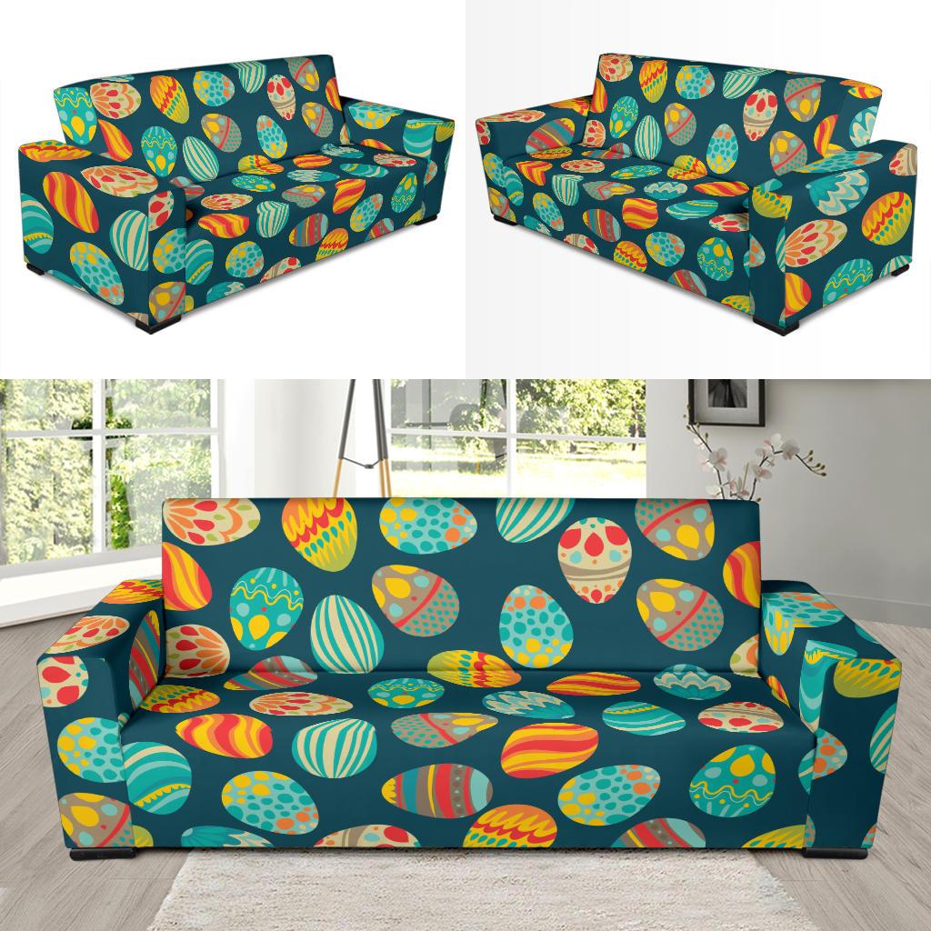 Easter Eggs Pattern Print Design RB09 Sofa Slipcover-JORJUNE.COM