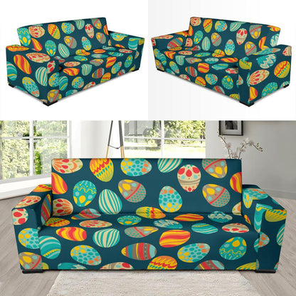 Easter Eggs Pattern Print Design RB09 Sofa Slipcover-JORJUNE.COM