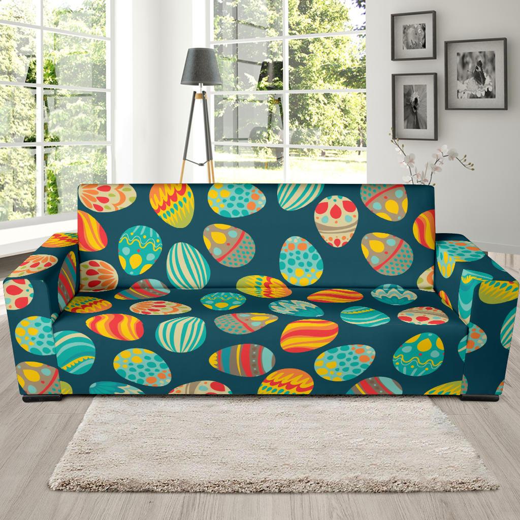 Easter Eggs Pattern Print Design RB09 Sofa Slipcover-JORJUNE.COM