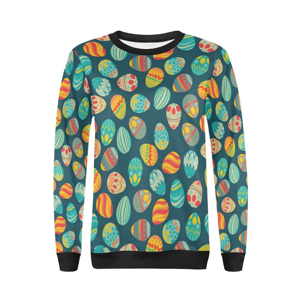 Easter Eggs Pattern Print Design RB09 Women Long Sleeve Sweatshirt-JorJune
