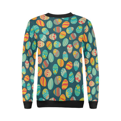 Easter Eggs Pattern Print Design RB09 Women Long Sleeve Sweatshirt-JorJune