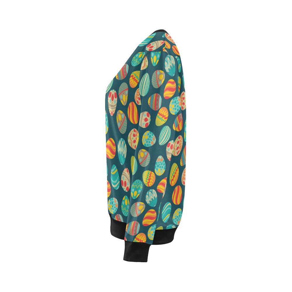Easter Eggs Pattern Print Design RB09 Women Long Sleeve Sweatshirt-JorJune
