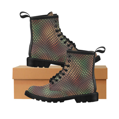 Snake Skin Colorful Print Women's Boots