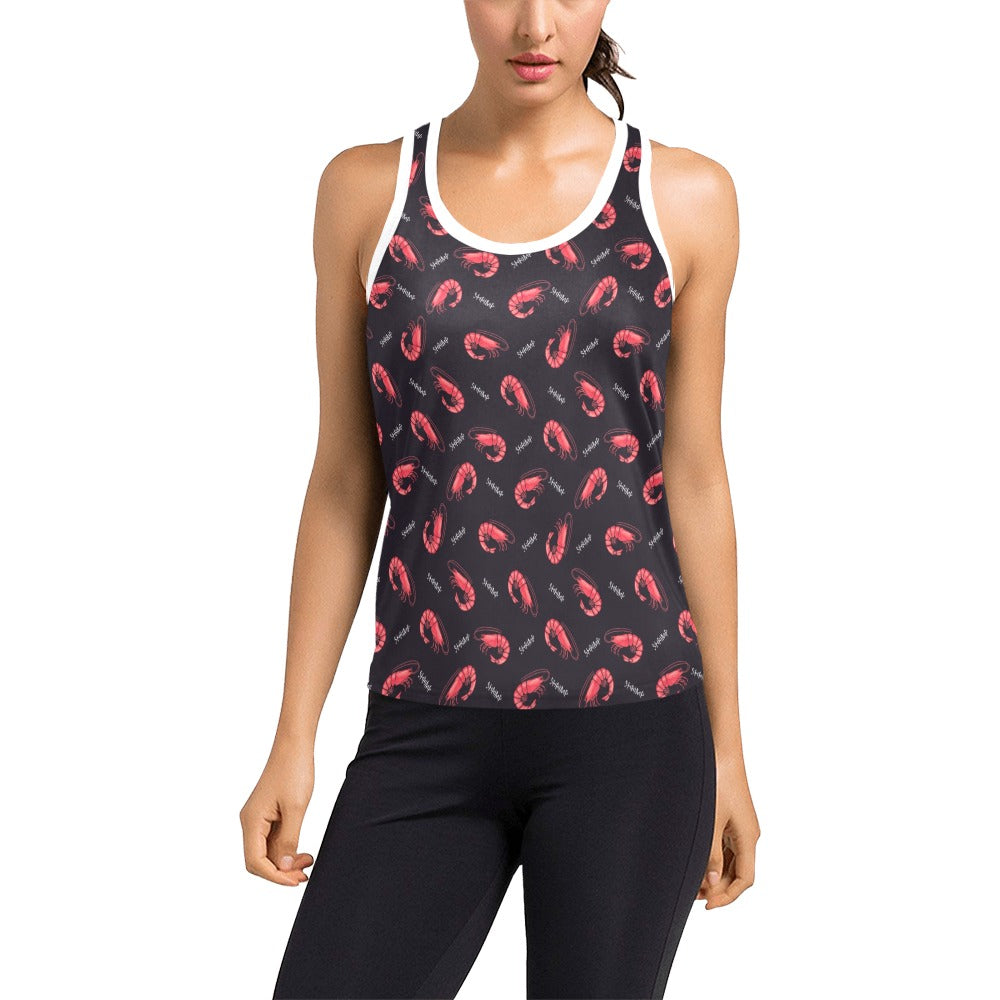 Shrimp Print Design LKS302 Women's Racerback Tank Top