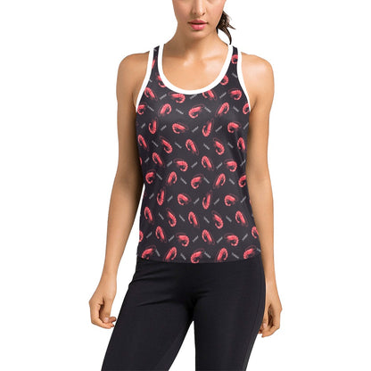 Shrimp Print Design LKS302 Women's Racerback Tank Top