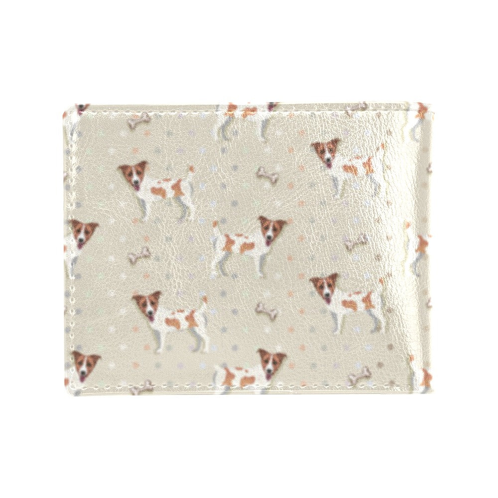 Russell Terriers With Bone Print Design LKS302 Men's ID Card Wallet