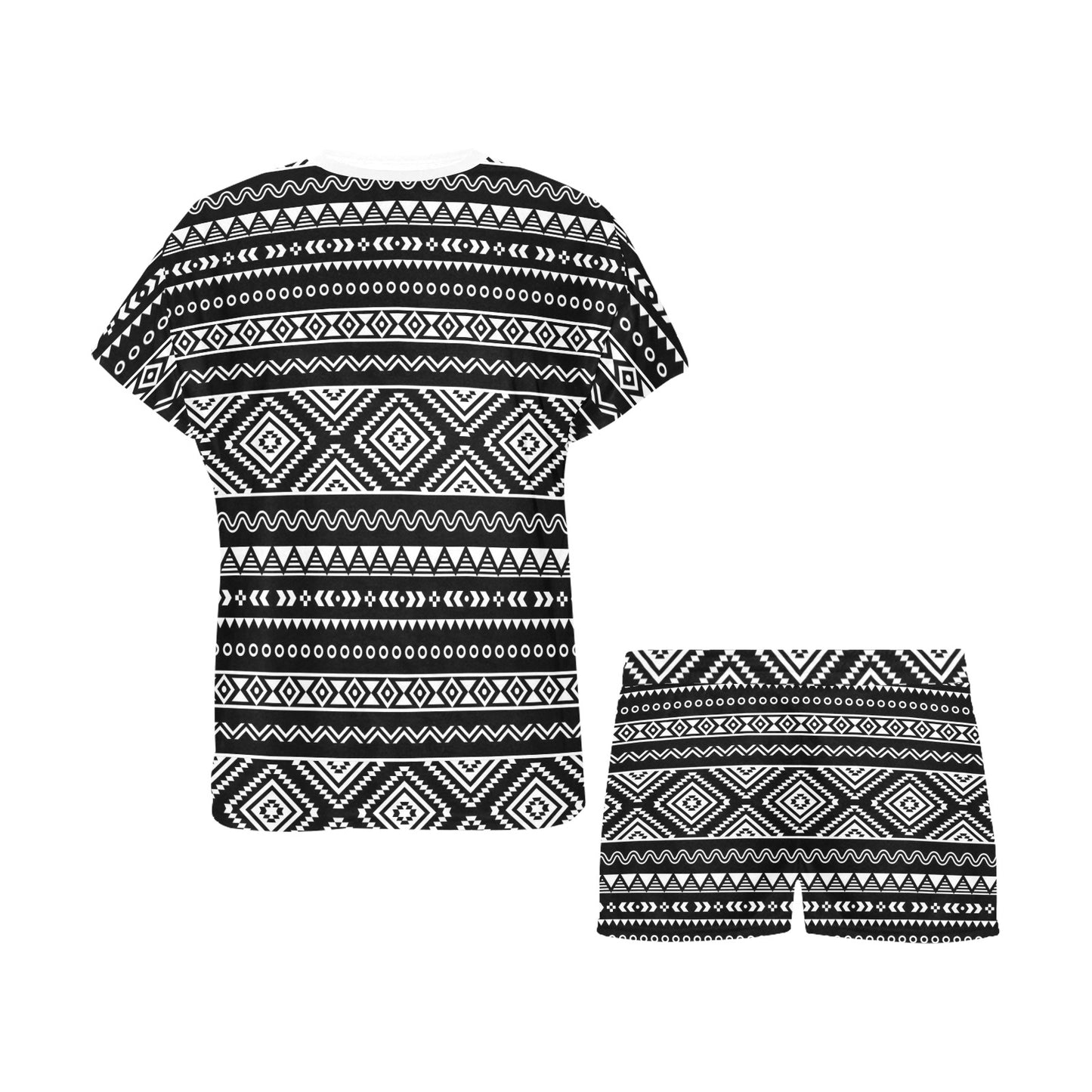 Tribal Pattern Print Design LKS301 Women's Short Pajama Set