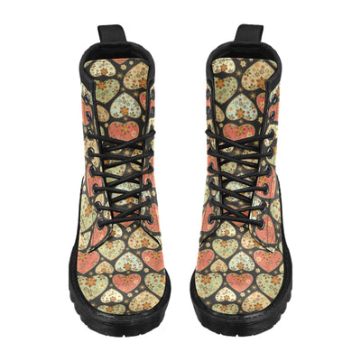 Heart Boho Pattern Print Design HE04 Women's Boots