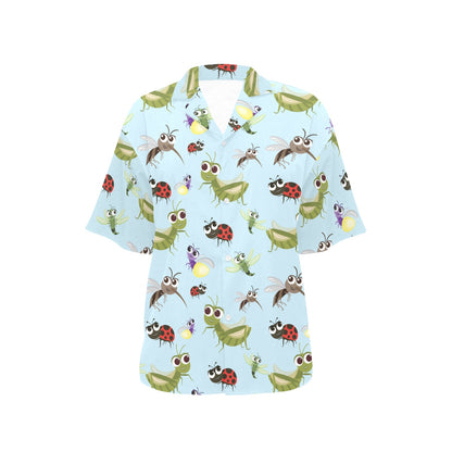 Ladybug Pattern Print Design 01 Women's Hawaiian Shirt