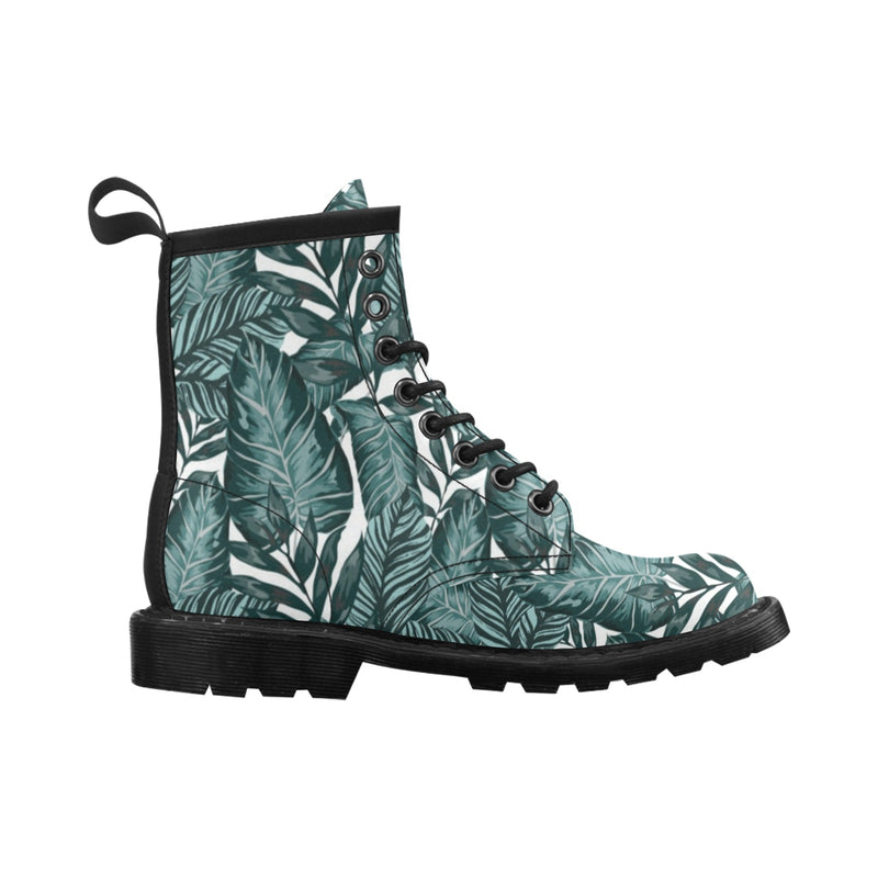 Tropical Palm Leaves Pattern Women's Boots