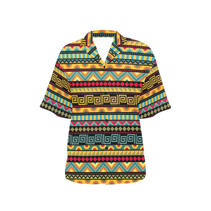African Pattern Print Design 03 Women's Hawaiian Shirt